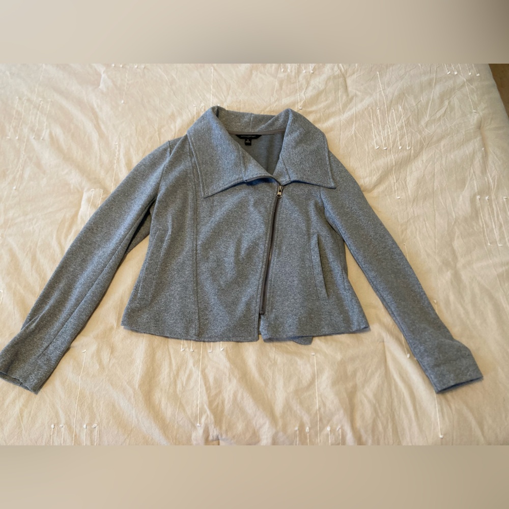 Banana Republic heather grey cropped jacket, size small.